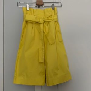COS yellow high waist wide leg Bermuda pants, size 2